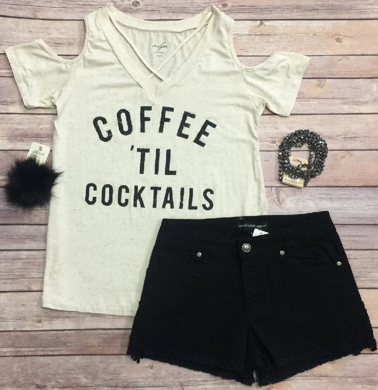 Coffee til' Cocktails Cold Shoulder Top