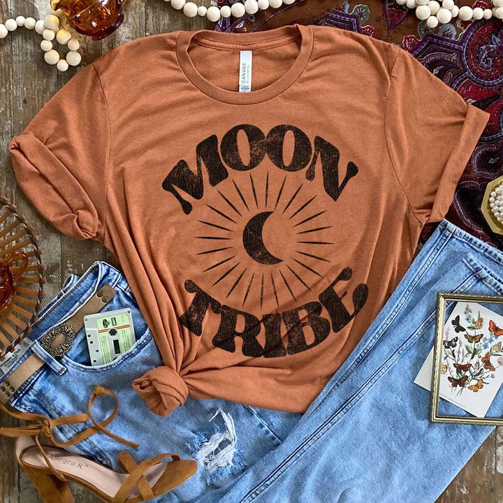 Online Exclusive | Moon Tribe Short Sleeve Graphic Tee in Harvest Brown