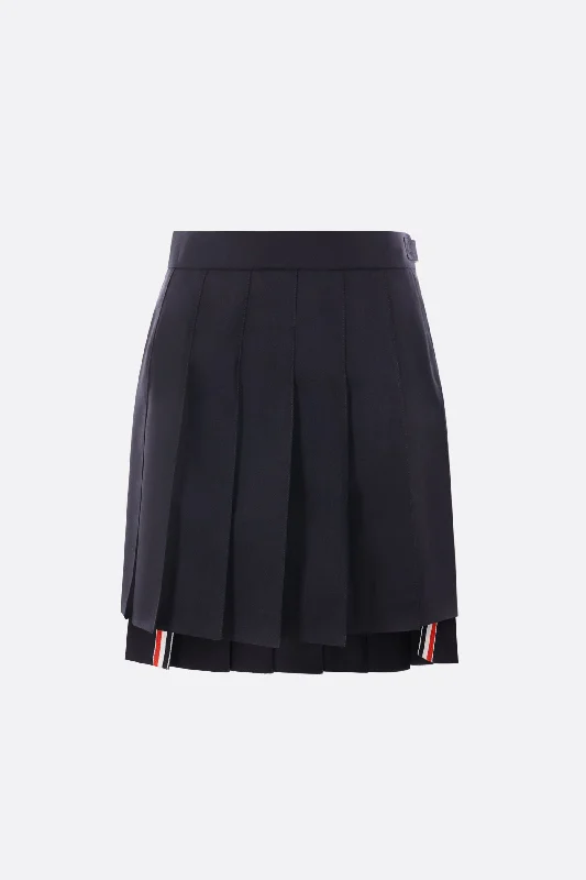 pleated wool miniskirt