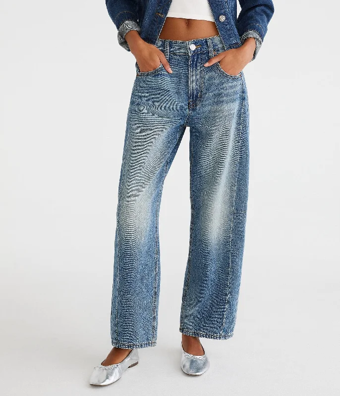 Aeropostale Mid-Rise Barrel Leg Jean