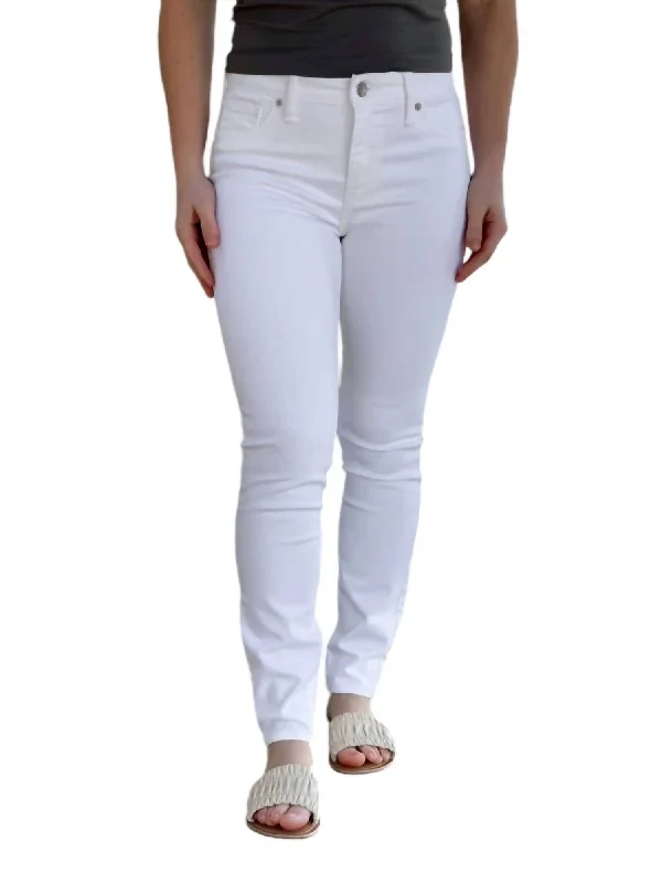 Ava Low Rise Skinny Jeans In White