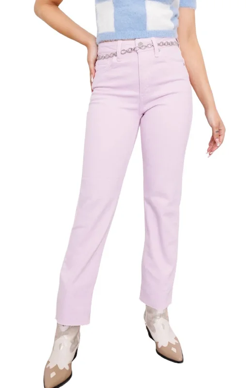 Cut-Off Cropped Straight Leg Jean In Lavender