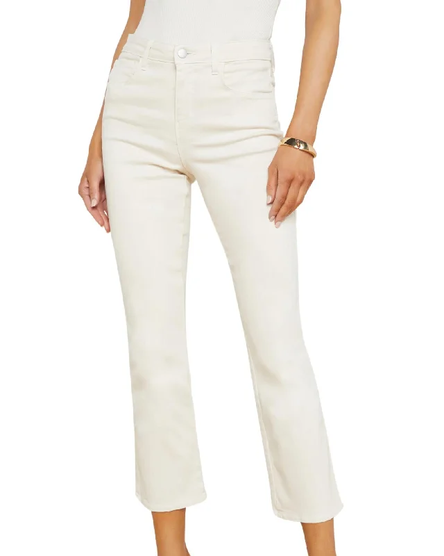 Tati High Rise Crop Micro Boot Jeans In French Vanilla