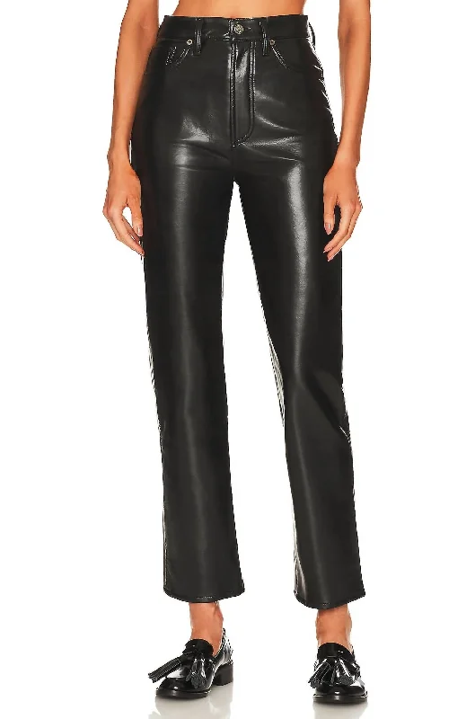 90's Recycled Leather Fitted Pant In Detox