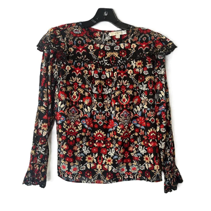 Top Long Sleeve By Loft In Floral Print, Size: Small Petite