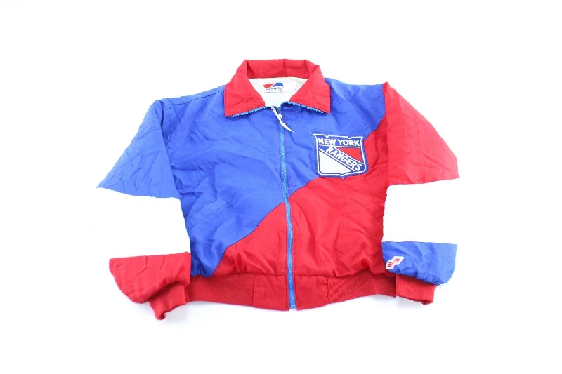 90's New York Rangers Embroidered Hockey Zip Up Jacket