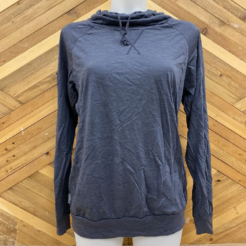 icebreaker - Women's Cool-Lite Hooded Merino L/S Shirt - MSPR comp $130: Purple / Grey-women-MD