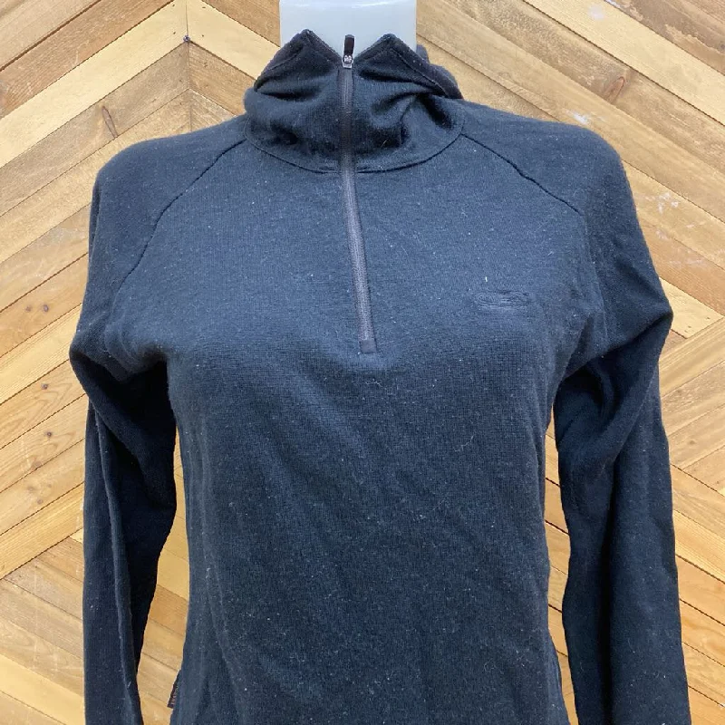 icebreaker - Women's Sport 320 Merino 1/4-Zip Hooded Baselayer Top - MSRP comp $280: Black-women-L