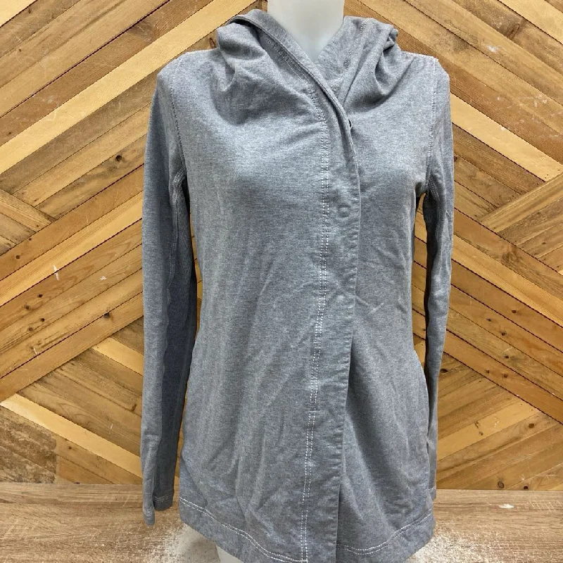 Lululemon - Women's Snap Fastened Hooded Sweatshirt: Light Grey-women-