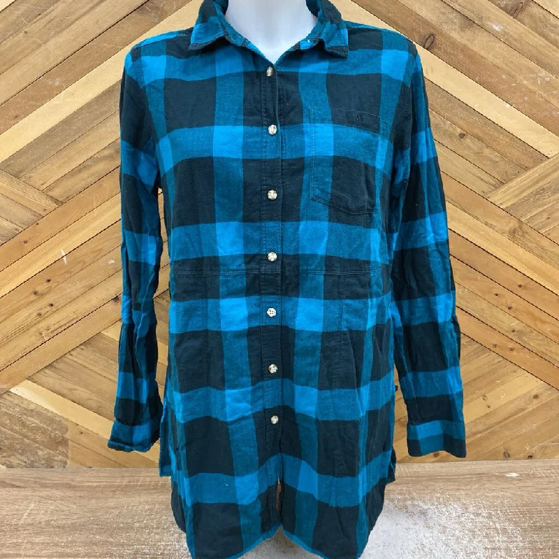 Mountain Hardwear - Women's Flannel Shirt: Teal/Black-women-MD