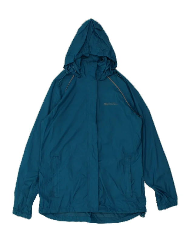 MOUNTAIN WAREHOUSE Womens Hooded Rain Jacket UK 10 Small Blue