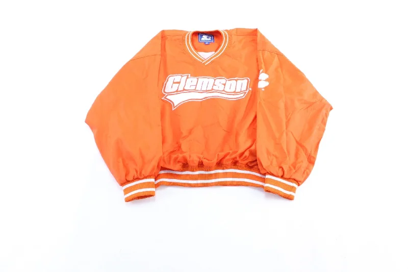 Vintage Clemson University Embroidered Starter Windbreaker Pullover