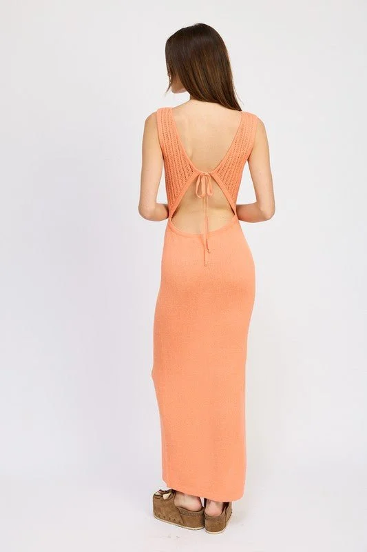 Open Back Detail Maxi Dress