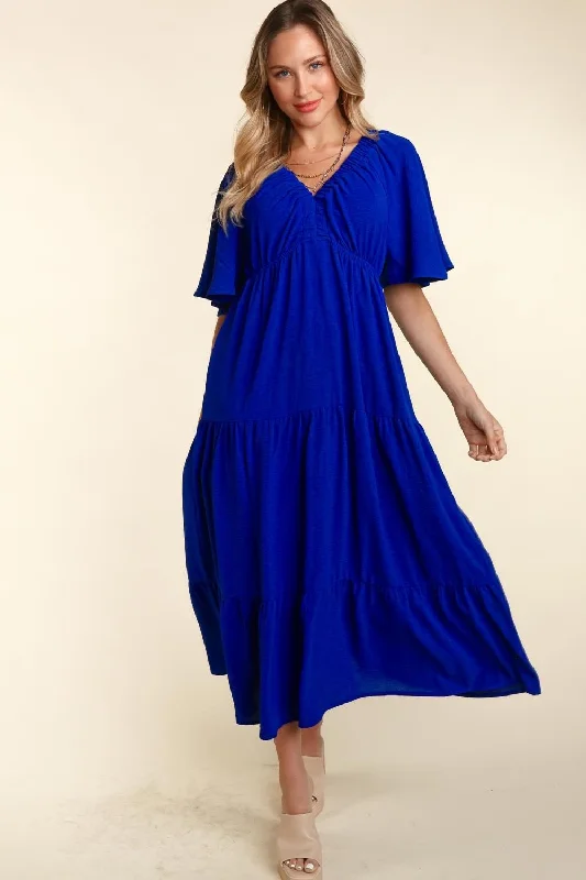 Royal Blue Tiered Maxi Dress