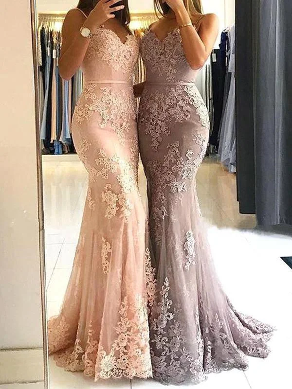 Long Mermaid Lace Prom Dresses Sleeveless Evening Dress UK