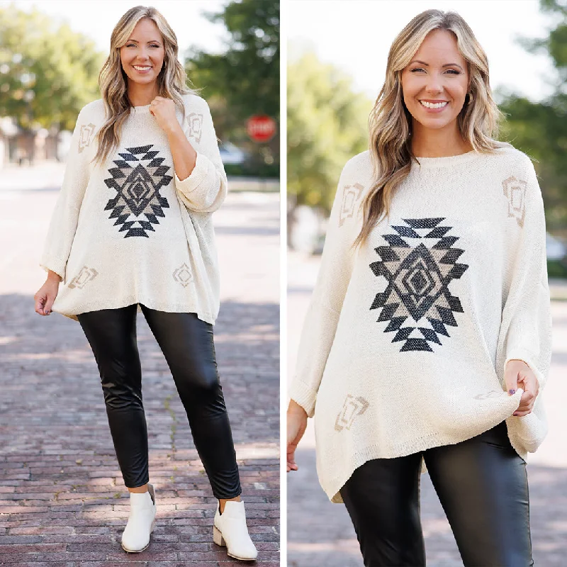 A Weekend Affair Sweater, Cream Multi