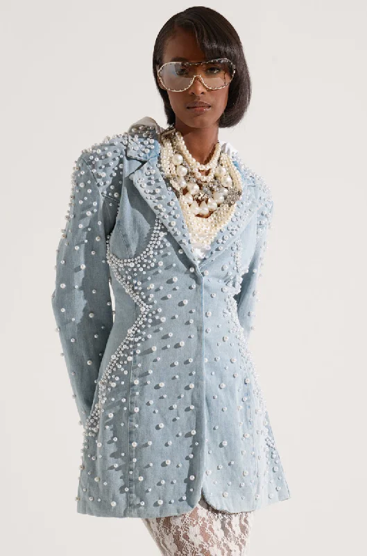 ALIX PEARL EMBELLISHED BLAZER