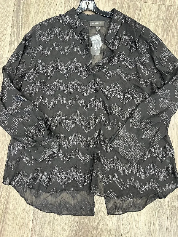 Blouse Long Sleeve By Lane Bryant In Black, Size: 3x