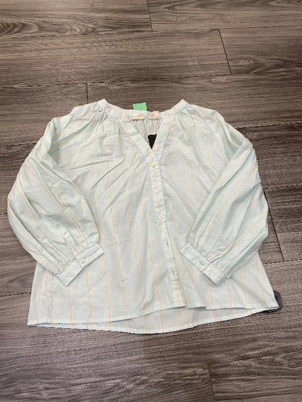 Blouse Long Sleeve By Levis In Striped Pattern, Size: Xs