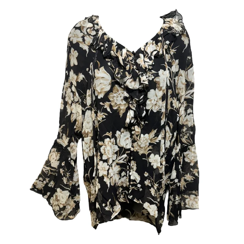 Blouse Long Sleeve By The Kooples In Floral Print, Size: S