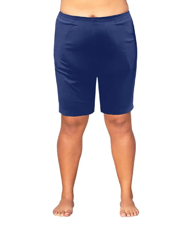 Cotton Jersey Shorts - Plus In Navy