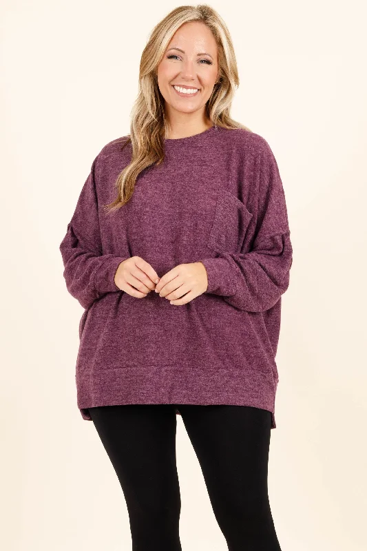 More of Me Sweater, Dark Plum