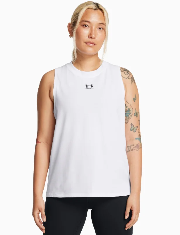 Rival Muscle Tank - White/Black